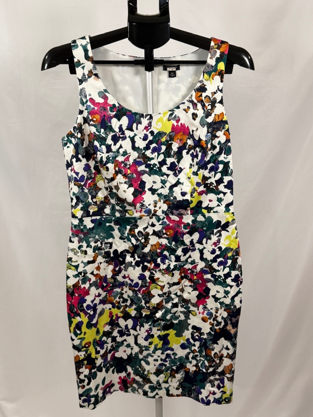 Ann Taylor Petite Floral Sheath Dress 10P Cotton Stretch